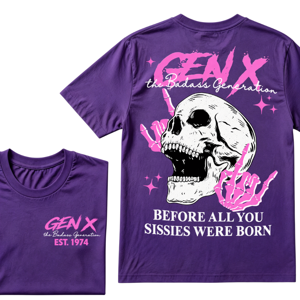 GEN X EST. Year – Badass Generation Retro Punk Tee