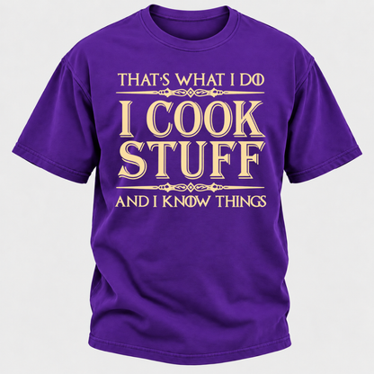 That's What I Do I Cook Stuff And I Know Things Retro Kitchen Chef Graphic T-Shirt