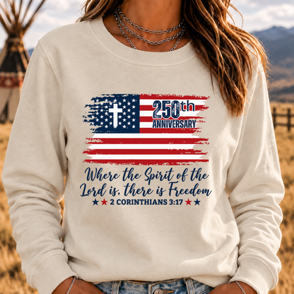 Christian America 250th Anniversary Sweatshirts, Distressed Jesus 4th Of July Shirt, American Flag Sweatshirts