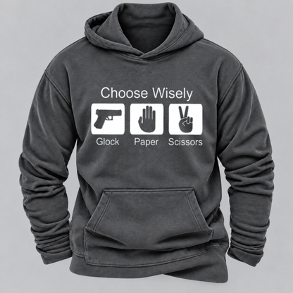 Choose Wisely – Glock Paper Scissors Funny Graphic Hoodie