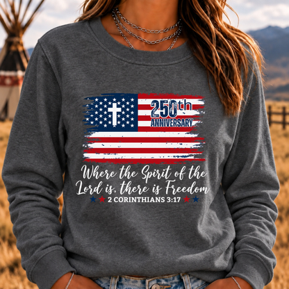 Christian America 250th Anniversary Sweatshirts, Distressed Jesus 4th Of July Shirt, American Flag Sweatshirts