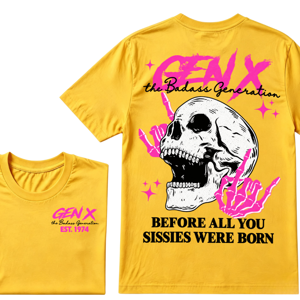 GEN X EST. Year – Badass Generation Retro Punk Tee
