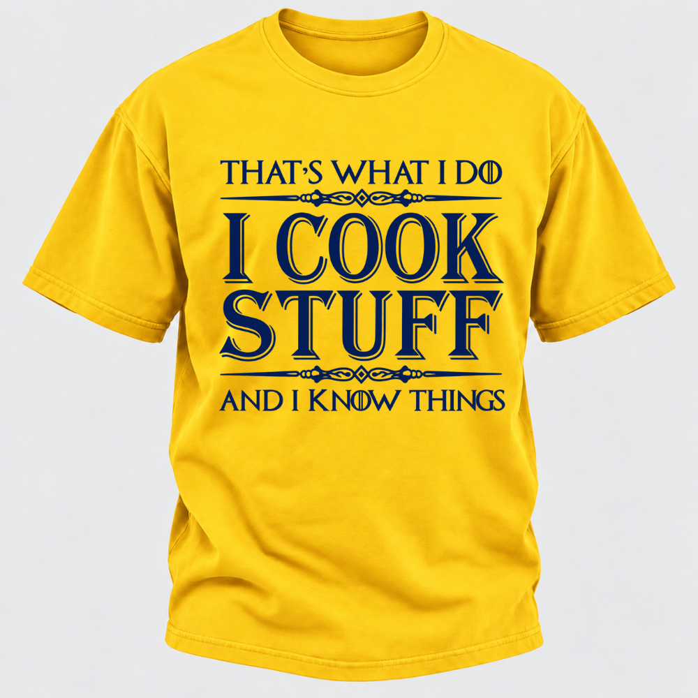 That's What I Do I Cook Stuff And I Know Things Retro Kitchen Chef Graphic T-Shirt