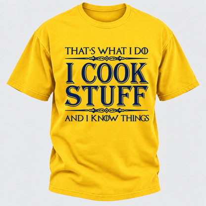 That's What I Do I Cook Stuff And I Know Things Retro Kitchen Chef Graphic T-Shirt