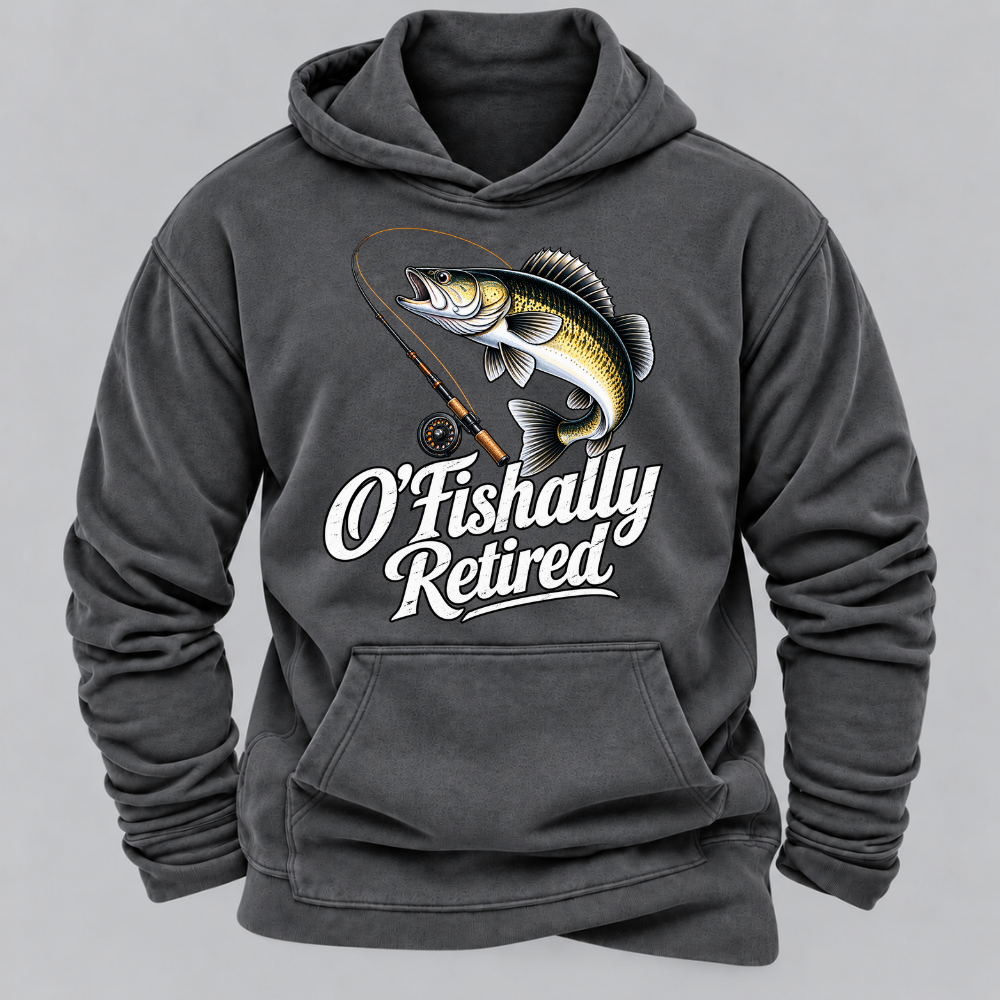 O'Fishally Retired Premium Fit Mens Hoodies
