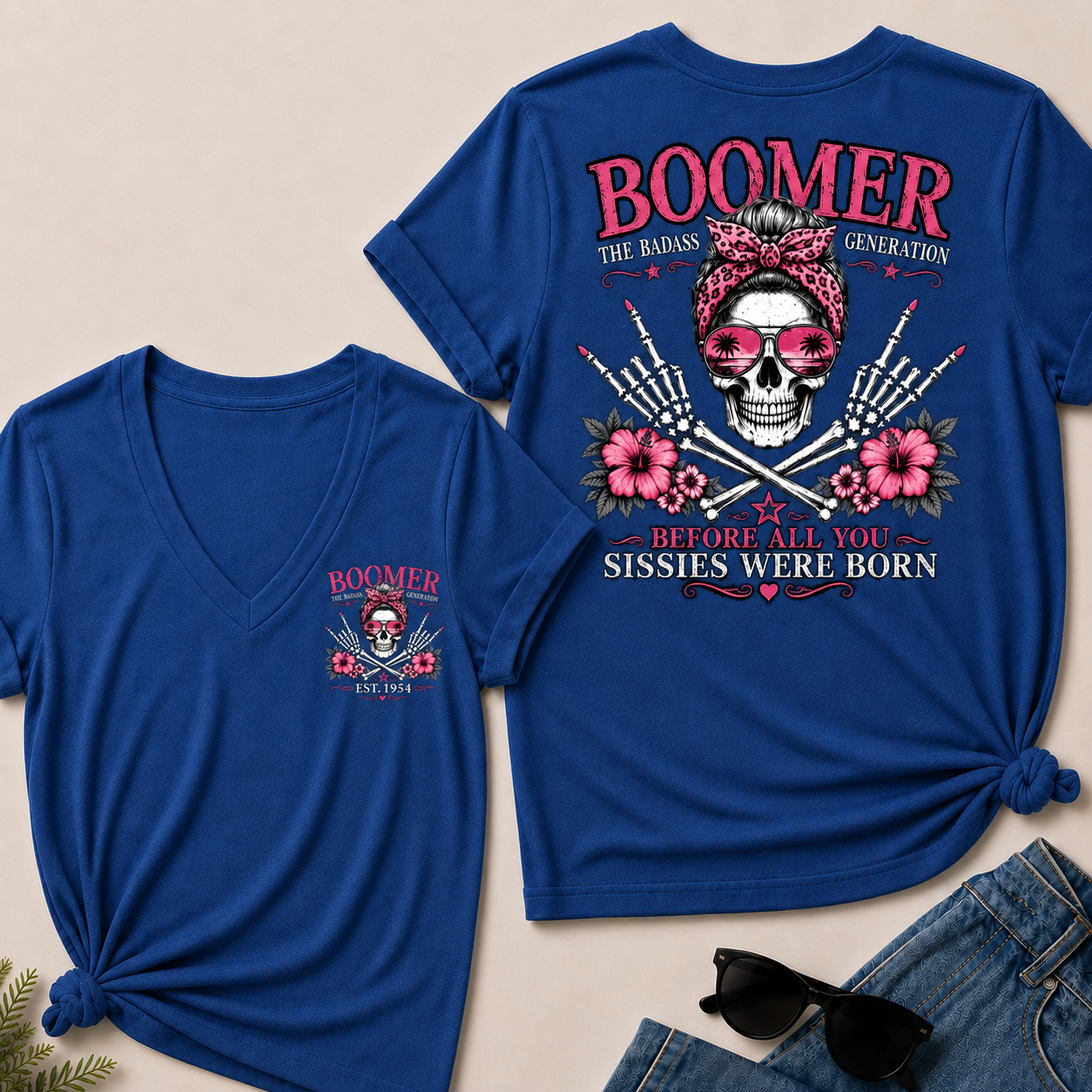 Boomer The Badass Generation Before All You Sissies Were Born V-Neck Tee