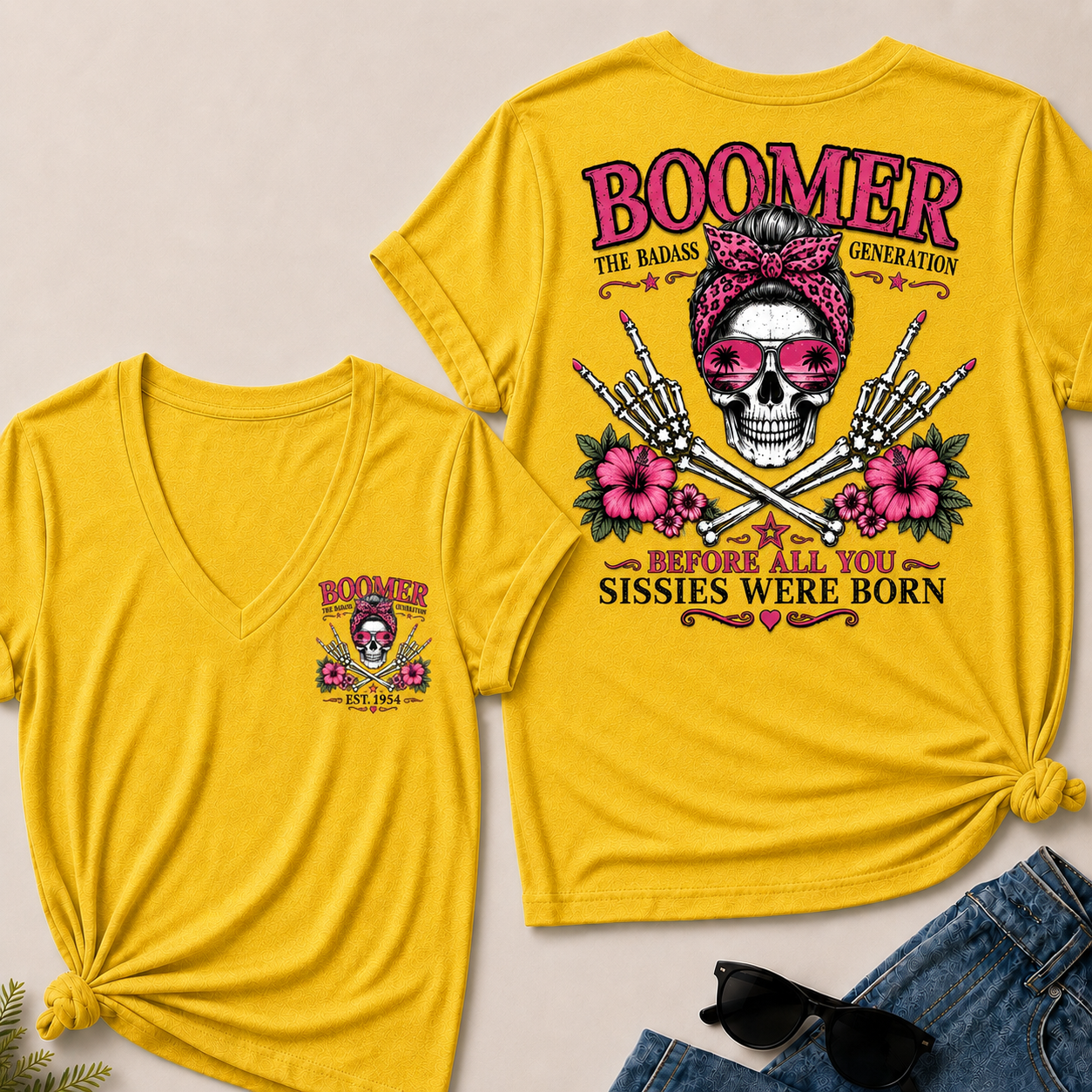Boomer The Badass Generation Before All You Sissies Were Born V-Neck Tee
