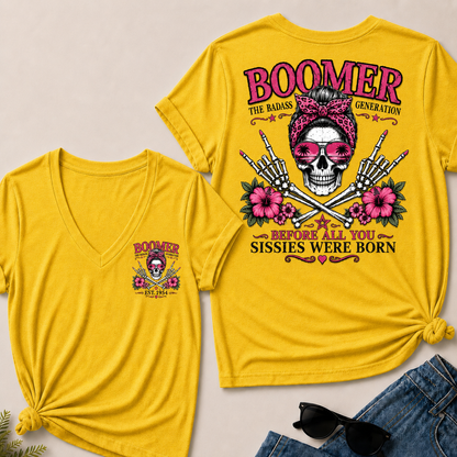 Boomer The Badass Generation Before All You Sissies Were Born V-Neck Tee