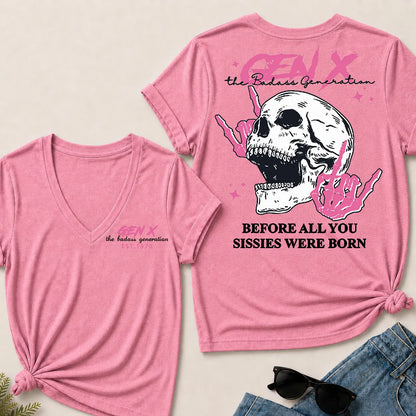 Custom Your Year Gen X – The Badass Generation V-Neck Tee