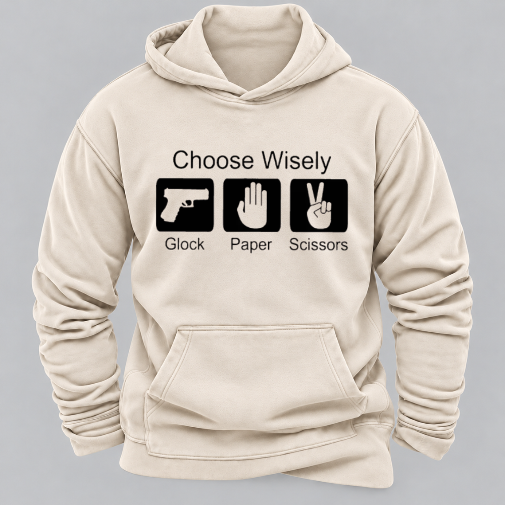 Choose Wisely – Glock Paper Scissors Funny Graphic Hoodie