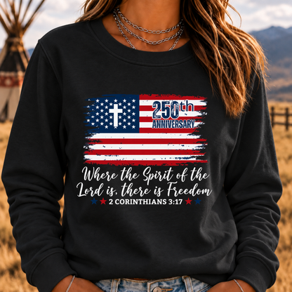 Christian America 250th Anniversary Sweatshirts, Distressed Jesus 4th Of July Shirt, American Flag Sweatshirts