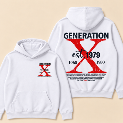 GENERATION X est. Year – Vintage Distressed Retro Hoodie Hoodie