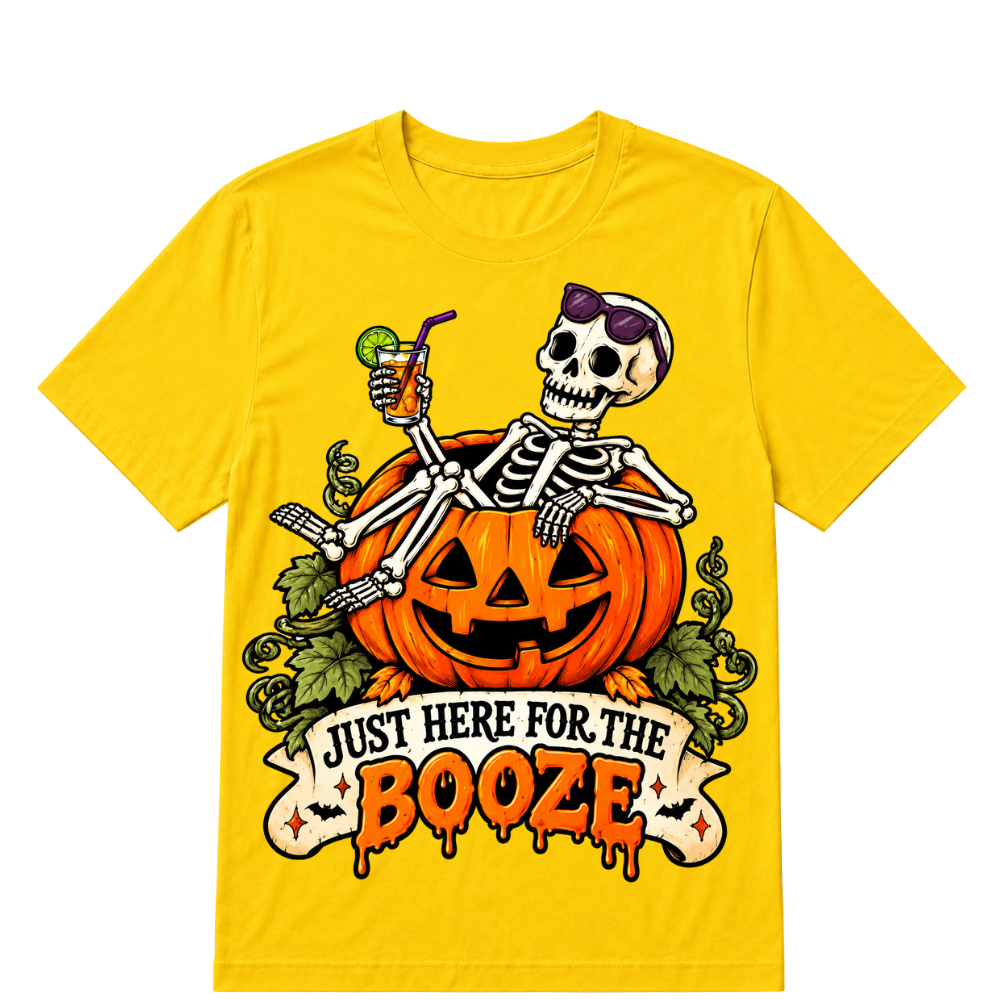 Just Here For The Booze T-Shirt, New Halloween Oversized Tee
