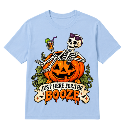 Just Here For The Booze T-Shirt, New Halloween Oversized Tee