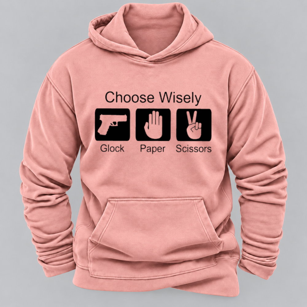 Choose Wisely – Glock Paper Scissors Funny Graphic Hoodie