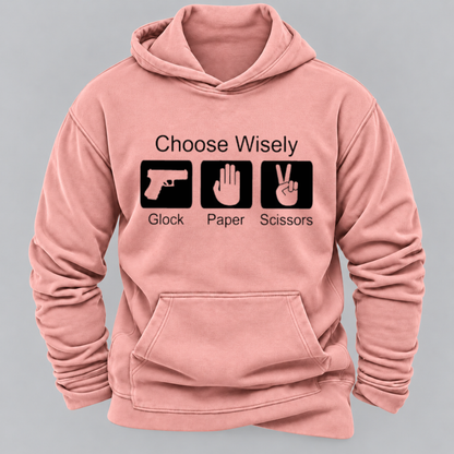 Choose Wisely – Glock Paper Scissors Funny Graphic Hoodie