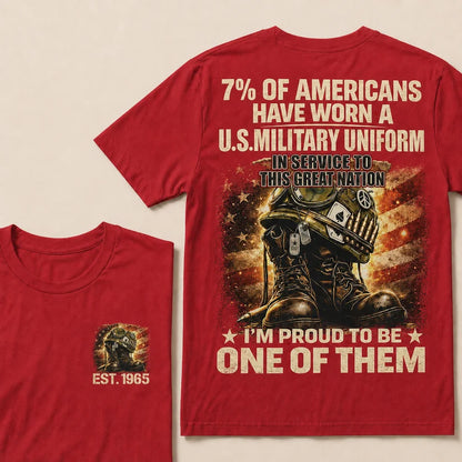 7% Of Americans Have Worn A U.S. Military Uniform Custom Year T-shirt