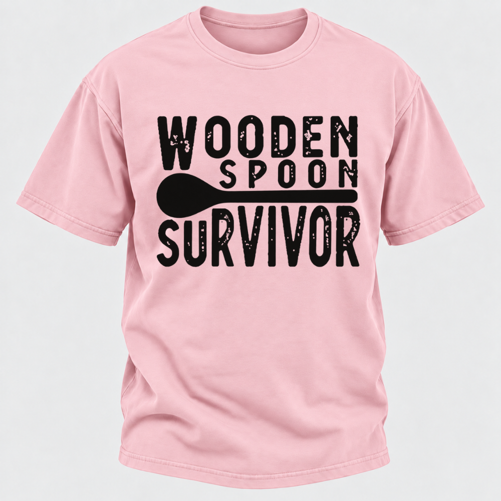 Wooden Spoon Survivor Funny Graphic T-Shirt