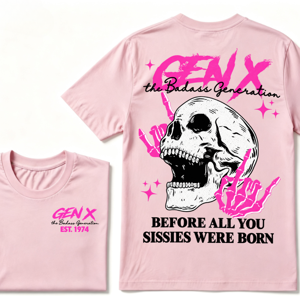 GEN X EST. Year – Badass Generation Retro Punk Tee