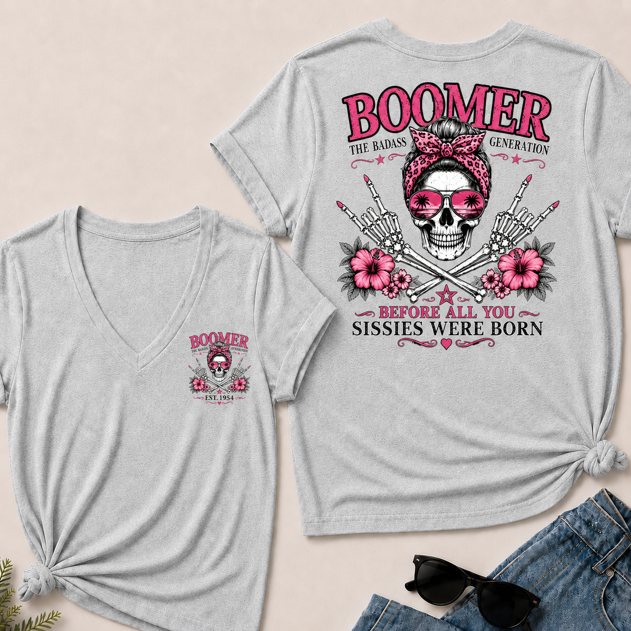 Boomer The Badass Generation Before All You Sissies Were Born V-Neck Tee