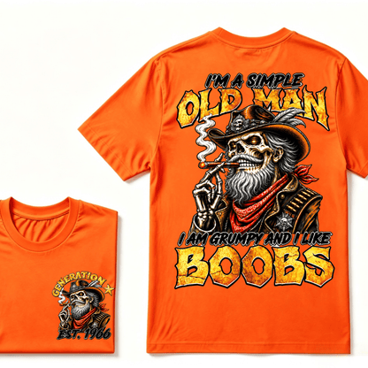 Custom Year I'm A Simple Old I Am Grumpy And I Like Boobs Generation EST.Year T-Shirt