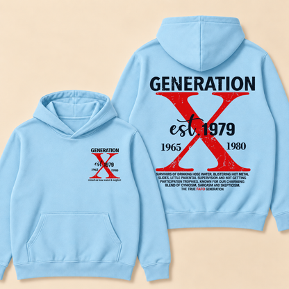 GENERATION X est. Year – Vintage Distressed Retro Hoodie Hoodie