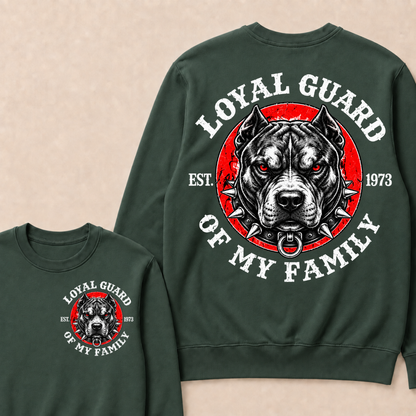 Loyal Guard Of My Family EST.Year Pitbull Dog Graphic T-Shirt Family Protector Sweatshirts