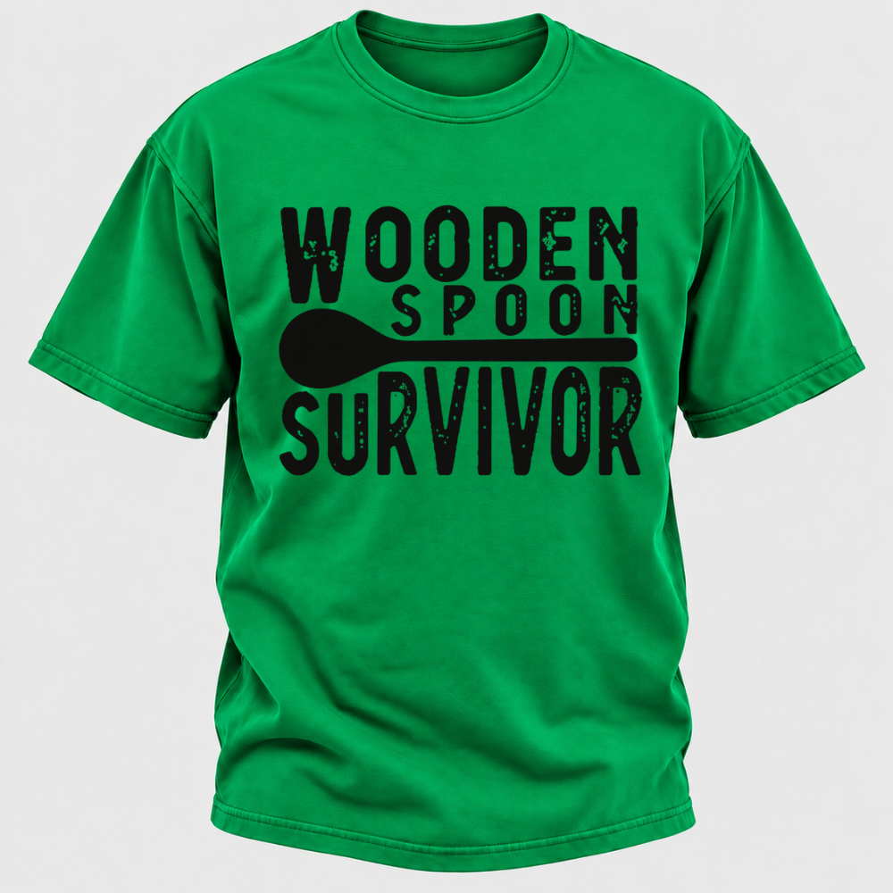 Wooden Spoon Survivor Funny Graphic T-Shirt