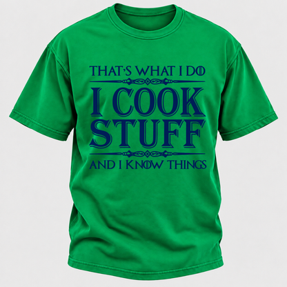 That's What I Do I Cook Stuff And I Know Things Retro Kitchen Chef Graphic T-Shirt