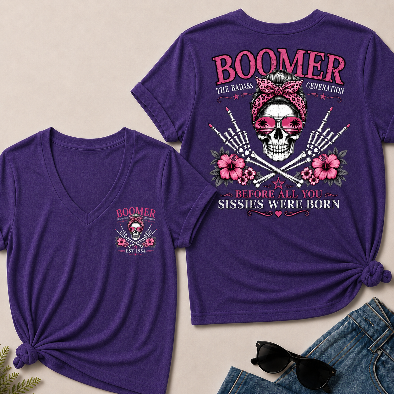 Boomer The Badass Generation Before All You Sissies Were Born V-Neck Tee