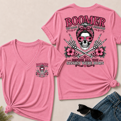 Boomer The Badass Generation Before All You Sissies Were Born V-Neck Tee