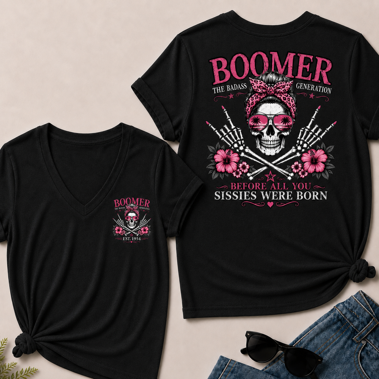 Boomer The Badass Generation Before All You Sissies Were Born V-Neck Tee
